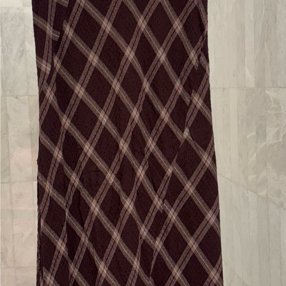 Free People Brown Plaid Skirt